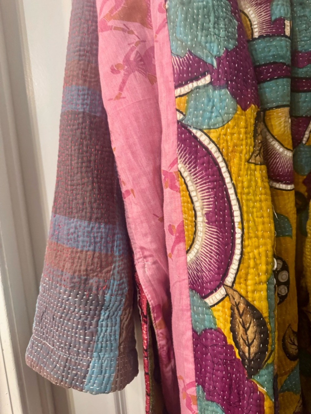 Vibrant Yellow Patchwork Quilt-Style Jacket - Picture 7 of 11